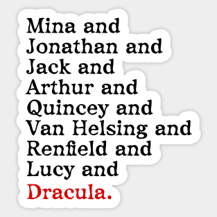 Dracula Character List Sticker